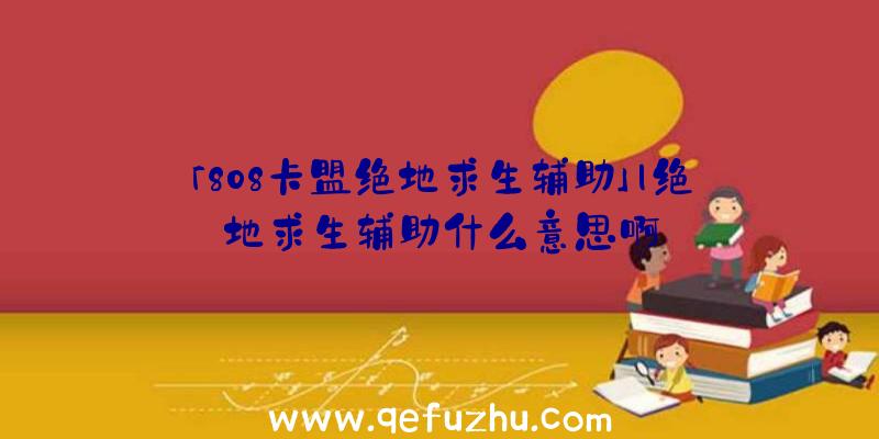 「808卡盟绝地求生辅助」|绝地求生辅助什么意思啊